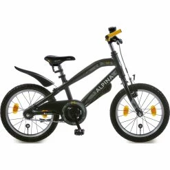16" Alpina Trial Drengecykel 25 Cm Alu Ramme Space Mat Sort