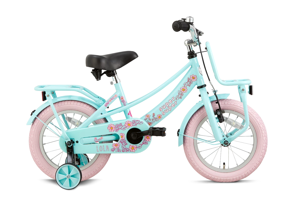 Supersuper 14 Tommer Pigecykel Lola Super Super Mint Roze 1 Supersuper 14 Tommer Pigecykel Lola Super Super Mint Roze