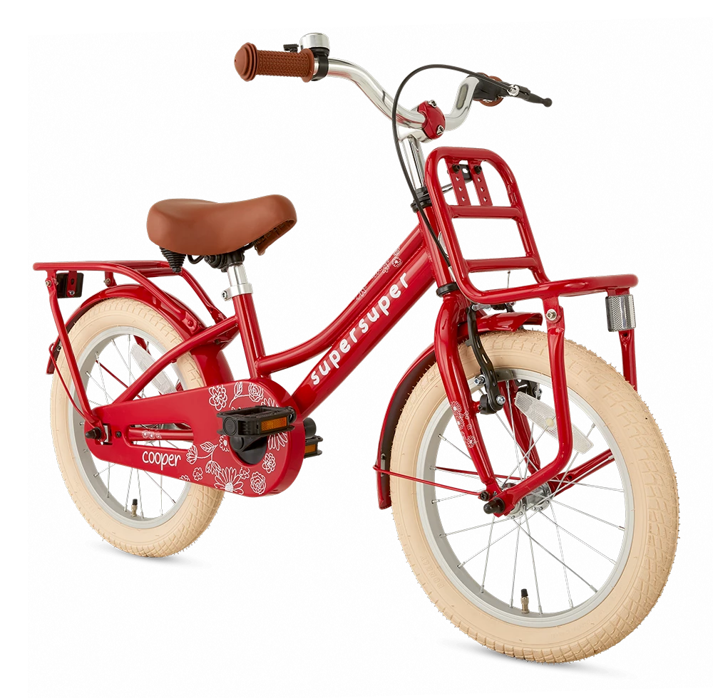 Supersuper 16 Tommer Pigecykel Cooper Super Super Rød 1 Supersuper 16 Tommer Pigecykel Cooper Super Super Rød