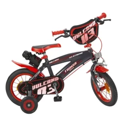 Toimsa Volcano 12 Tommer Drengecykel Sort/rød